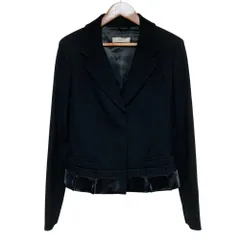 美品 PRADA プラダ 2006年モデル ヴィンテージ 異素材MIX テーラードジャケット 38 ブラック レディース 古着 中古 USEDのサムネイル