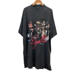 美品 24年商品 BALENCIAGAバレンシアガ ピガール 転写プリント オーバーサイズTシャツ 787349 サイズL ブラック メンズ レディース 古着 中古 USEDのサムネイル