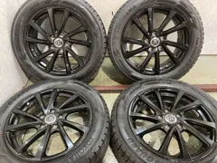 タイヤ走行短め【YOKOHAMA iG60 215/55R17】スタッドレス【BRANDLE LINE 17インチ 7J5HPCD114.3+53】23年製 ブラック ヴェゼル等　(KTJ685)のサムネイル