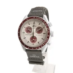 オメガ SO33M101 スウォッチ Swatch ミッション トゥ プルート MISSION TO PLUTO スピードマスター ムーンスウォッチ ナイロン バイオセラミック ホワイト グレー ボルドー 腕時計 箱付 OMEGA（美品）のサムネイル