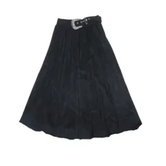 美品 19aw DARICH ダーリッチ ロング ラップスカート プリーツ フェイクスエード バックル ボトムス F 黒 ブラック レディース 古着 中古 USEDのサムネイル