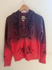 (^w^)b  美品 RIP CURL リップカール Y2K パーカー フーディー レディース M ジップアップ グラデーション タイダイ オンブレ ブラウン ピンク レッド 曼荼羅 マンダラ エスニック グランジ サーフ 古着 OM13053MRのサムネイル