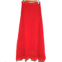 美品 CECILIE BAHNSEN セシリーバンセン イージーウエスト ジェマスカート ロングスカート Lサイズ レッド レディース 古着 中古 USEDのサムネイル