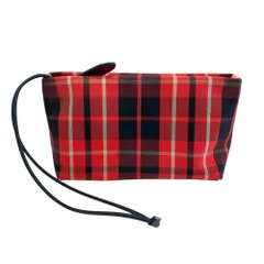 新品同様 BURBERRY バーバリー チェック柄 クラッチバッグ ポーチ レッド レディース 古着 中古 USEDのサムネイル