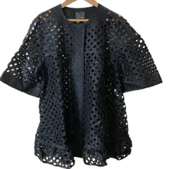 良品 FENDI フェンディ 半袖 カットワークシャツ ブラウス サイズ40 ブラック レディース 古着 中古 USEDのサムネイル