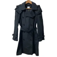良品 BURBERRY バーバリー 裏地パイピング ノバチェック 2WAY トレンチコート サイズ36 ブラック レディース 古着 中古 USEDのサムネイル