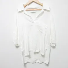 美品 25SS Max Mara マックスマーラ パヴィディ リネンポロシャツ サイズL ホワイト レディース 古着 中古 USEDのサムネイル