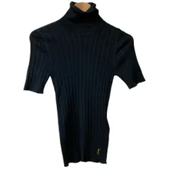 SAINT LAURENT PARIS サンローランパリ 2022年モデル シルク ショートスリーブ ニット 705377 XSサイズ ブラック レディース 古着 中古 USEDのサムネイル