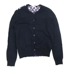 美品 CARVEN カルヴェン 布帛切替 花柄 クルーネック コットンニット カーディガン 羽織 S 紺 ネイビー オレンジ レディース 古着 中古 USEDのサムネイル