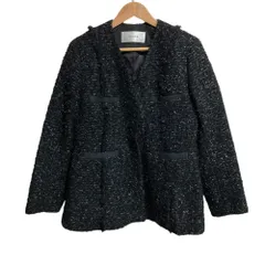 美品 25SS ADORE アドーア ファンシーツイード ノーカラージャケット 531-5150001 サイズ38 ブラック レディース 古着 中古 USEDのサムネイル