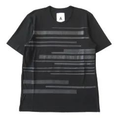 美品 A エィス ホースレザー デザイン Tシャツ カットソー 半袖 サイズＭ 黒 ブラック メンズ 古着 中古 USEDのサムネイル
