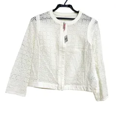 【美品】Aquascutum アクアスキュータム レディース トップス 長袖 ホワイトジップアップブルゾン 綿100％ 8サイズ J5のサムネイル