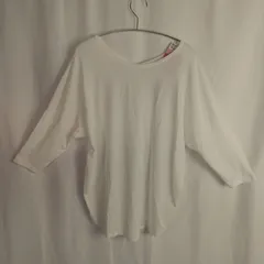 M1-03702【Women】ATSUGI(アツギ) 七分袖 Tシャツ ヨガウェア (F:XL相当) / 白 表、左袖口付近汚れ有 88-春秋のサムネイル