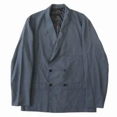 美品 LEMAIRE ルメール ダブルブレスト ショールカラー テーラード ジャケット ブレザー 総裏 サイズL チャコールグレー メンズ 古着 中古 USEDのサムネイル