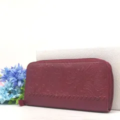 KENZO ラウンドジップ 花柄 長財布 レザー レッド レディース GF318のサムネイル