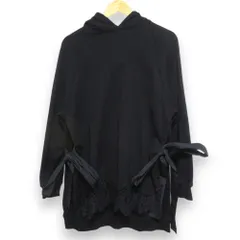 美品 VALENTINO ヴァレンティノ サイドリボン レースパッチ スウェット パーカー XSサイズ ブラック レディース 古着 中古 USEDのサムネイル