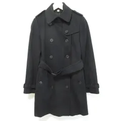 良品 クリーニング済み BURBERRY バーバリー カシミヤブレンド ウールトレンチコート サイズ36 ブラック レディース 古着 中古 USEDのサムネイル