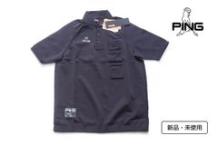 PING Brand New Eco-Pet Whole Garment Knit Polo Shirt for Women, Size M, Gray, Made in Japan