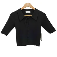 アズールバイマウジー AZUL by moussy レースアップ5分袖ポロカラーニット レディース FREE のサムネイル