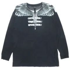 美品 MARCELO BURLON マルセロバーロン マルセロブロン ロング Tシャツ カットソー 長袖 プリント サイズL 黒 ブラック メンズ 古着 中古 USEDのサムネイル
