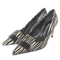美品 セルジオロッシ sr1 SLIPPER パンプス ゼブラ プレート 37 - メルカリ
