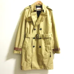 美品 COACH コーチ THE TRENCH 部分レザー トレンチコート C5235 サイズS ベージュ メンズ 古着 中古 USEDのサムネイル