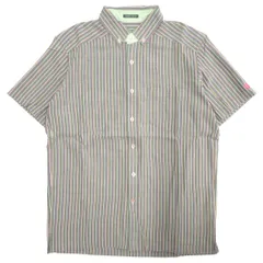 美品 GREEN CLUBS グリーンクラブ シャツ カットソー 半袖 ストライプ サイズ3 緑 グリーン マルチカラー メンズ 古着 中古 USEDのサムネイル