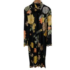 N°21 シルク 100% シフォン ワンピース ボウタイ 花柄 フリル 36