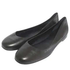 未使用 DOLCE&GABBANA ドルチェ&ガッバーナ レザー フラットシューズ パンプス サイズ40 27cm ブラック レディース 古着 中古 USEDのサムネイル