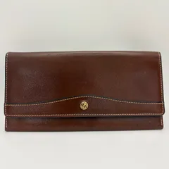 GOLD PFEIL ゴールドファイル 長財布 かぶせ レザー ブラウン 茶 美品のサムネイル