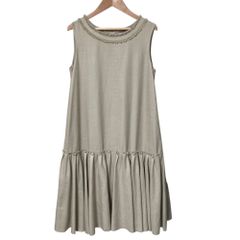 FOXEY NEW YORK リネンフェイス ワンピース ベージュ 40 - メルカリ