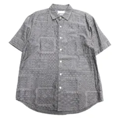 美品 MANUAL ALPHABET マニュアルアルファベット ペイズリー 総柄 シャツ カットソー ブラウス ルーズフィット 半袖 2 グレー メンズ 古着 中古 USEDのサムネイル