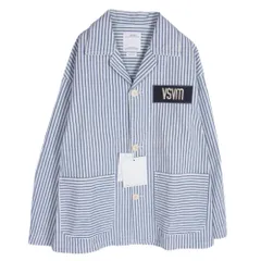 VISVIM ビズビム 23SS 0123105006005 SS COVERALL JACKET ヒッコリー ストライプ カバーオール ジャケット ライトブルー系 1【新古品】【未使用】【中古】のサムネイル