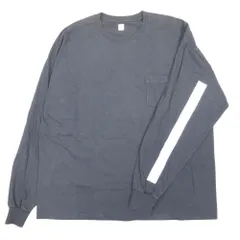 美品 Kaptain Sunshine キャプテンサンシャイン West Coast ウエストコースト ラインプリント Tシャツ 長袖 42 チャコール メンズ 古着 中古 USEDのサムネイル
