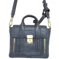 美品 3.1 Phillip Lim 3.1フィリップリム レザー 2WAYミニ サッチェルバッグ ハンドバッグ ショルダーバッグ グレー系×ゴールド金具 レディース 古着 中古 USEDのサムネイル