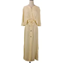良品 PHOTOCOPIEU フォトコピュー HALVARI CAPE-SLEEVE SHIRT DRESS シルク ロング シャツワンピース 36 ライトイエロー レディース 古着 中古 USEDのサムネイル