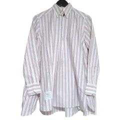 良品 THOM BROWNE トムブラウン ストライプ柄 長袖 オーバーシャツ DSA65E-03632960 サイズ40 ホワイト レディース 古着 中古 USEDのサムネイル