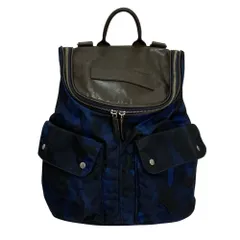 良品 Felisi フェリージ カモフラプリント ナイロン バックパック リュック ブルー ブラック  メンズ レディース 古着 中古 USEDのサムネイル