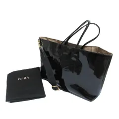 良品 N°21 ヌメロヴェントゥーノ エナメル エンボスロゴ ショルダーバッグ ブラック レディース 古着 中古 USEDのサムネイル