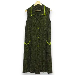 美品 22SS HIROKO KOSHINO ヒロココシノ フラワープリント ノースリーブ ロング丈ワンピース サイズ40 ブラック×イエロー レディース 古着 中古 USEDのサムネイル