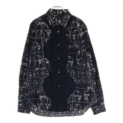 COMME des GARCONS HOMME DEUX (コムデギャルソン オムドゥ) 21AW AD2021×DAVID SHRIGLEY デヴィットシュリグリー 総柄 長袖コットンシャツ ブラック DH-B037のサムネイル
