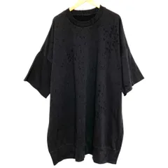 美品 23SS MM6 エムエムシックス メゾンマルジェラ グランジ加工 スウェット ロングドレス ワンピース S62GU0103 Sサイズ ブラック レディース 古着 中古 USEDのサムネイル