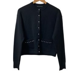 極美品René basic ルネ パール ボタン付き ダブルジップ カーディガン