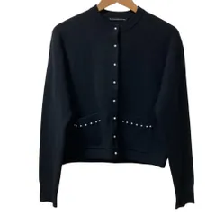 美品 24AW TSURU By MARIKO OIKAWA ツルバイマリコオイカワ Larissa パール ニット カーディガン KN-2242150 フリーサイズ ブラック レディース 古着 中古 USEDのサムネイル