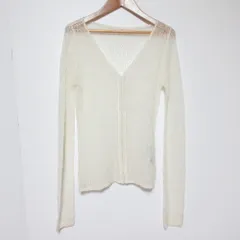 未使用 25AW anuans アニュアンス ウールレースニットトップス Fサイズ アイボリー  レディース 古着 中古 USEDのサムネイル