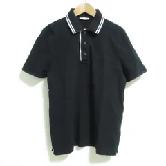 良品 VALENTINO ヴァレンティノ ロゴエンボス 鹿の子ポロシャツ Mサイズ ブラック メンズ 古着 中古 USEDのサムネイル