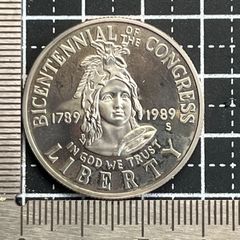 銀貨】1986年 アメリカ自由の女神100周年記念 1ドル銀貨／エリス島