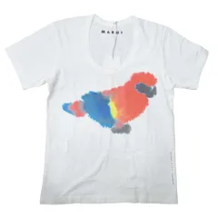 未使用 13ss MARNI マルニ ロプヴァンミエルロ コラボ Tシャツ オウム グラフィックプリント カットソー 40 白 ホワイト レディース 古着 中古 USED