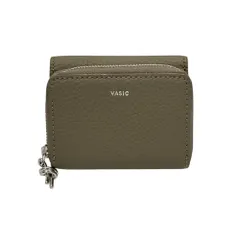 美品 VASIC ヴァジック Round Mini mini 三つ折り財布 コンパクトウォレット レザー グレー レディース 古着 中古 USEDのサムネイル