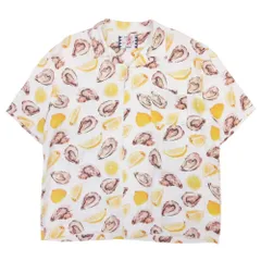 美品 SON OF THE CHEESE サノバチーズ 18ss OYSTER SHIRTS オイスターシャツ アロハシャツ カットソー 半袖 初期モデル M 白 ホワイト メンズ 古着 中古 USEDのサムネイル